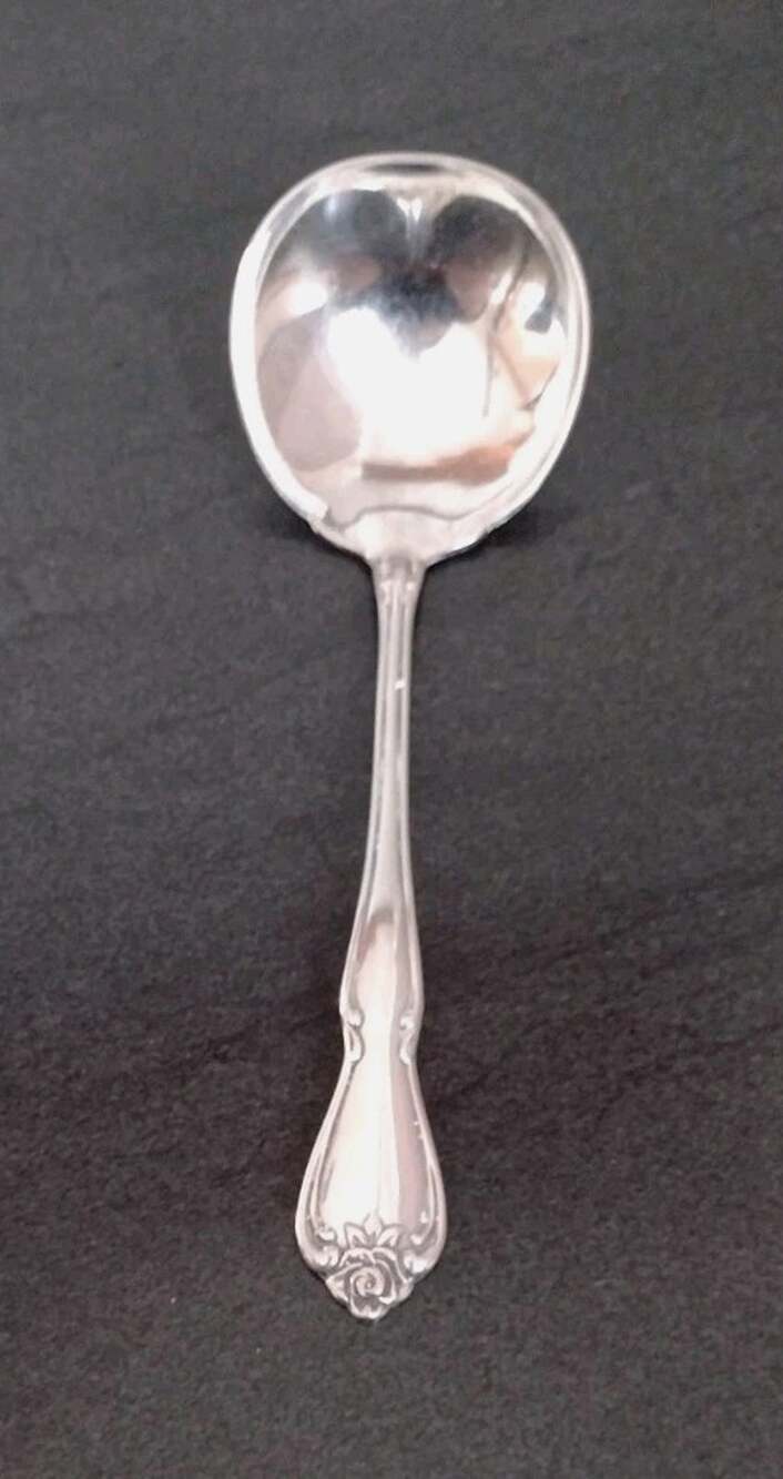 Oneida ARBOR ROSE TRUE ROSE Ladle gravy Spoon 7.25” 1881 Rogers Ltd Stainless